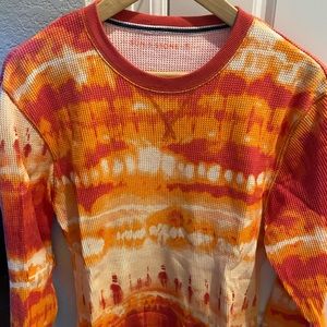 Long sleeve Henley  tie dye design